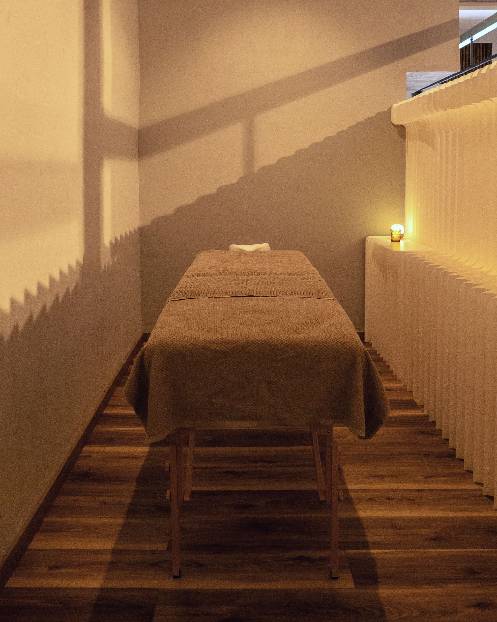 The massage treatment space at Taraz Studio